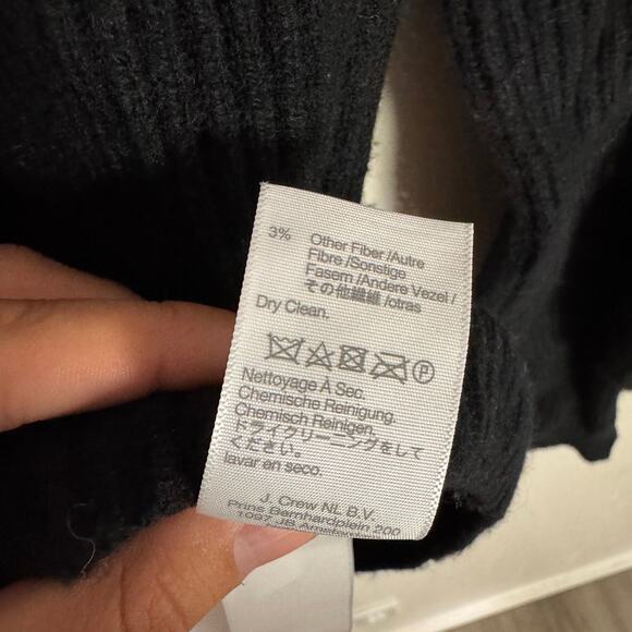 Madewell Soft Wool-Blend Square-Neck Pullover Sweater 2XS Black Blouson Sleeve - Picture 8 of 9